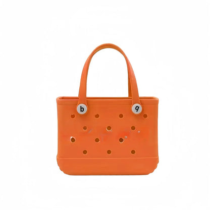 EVA Waterproof Summer Storage Basket Mini Kid Beach Bogg Bag Women Shopping Bag Picnic Rubber Jelly Tote Bogg Bag Kid Purses Good Vibrations