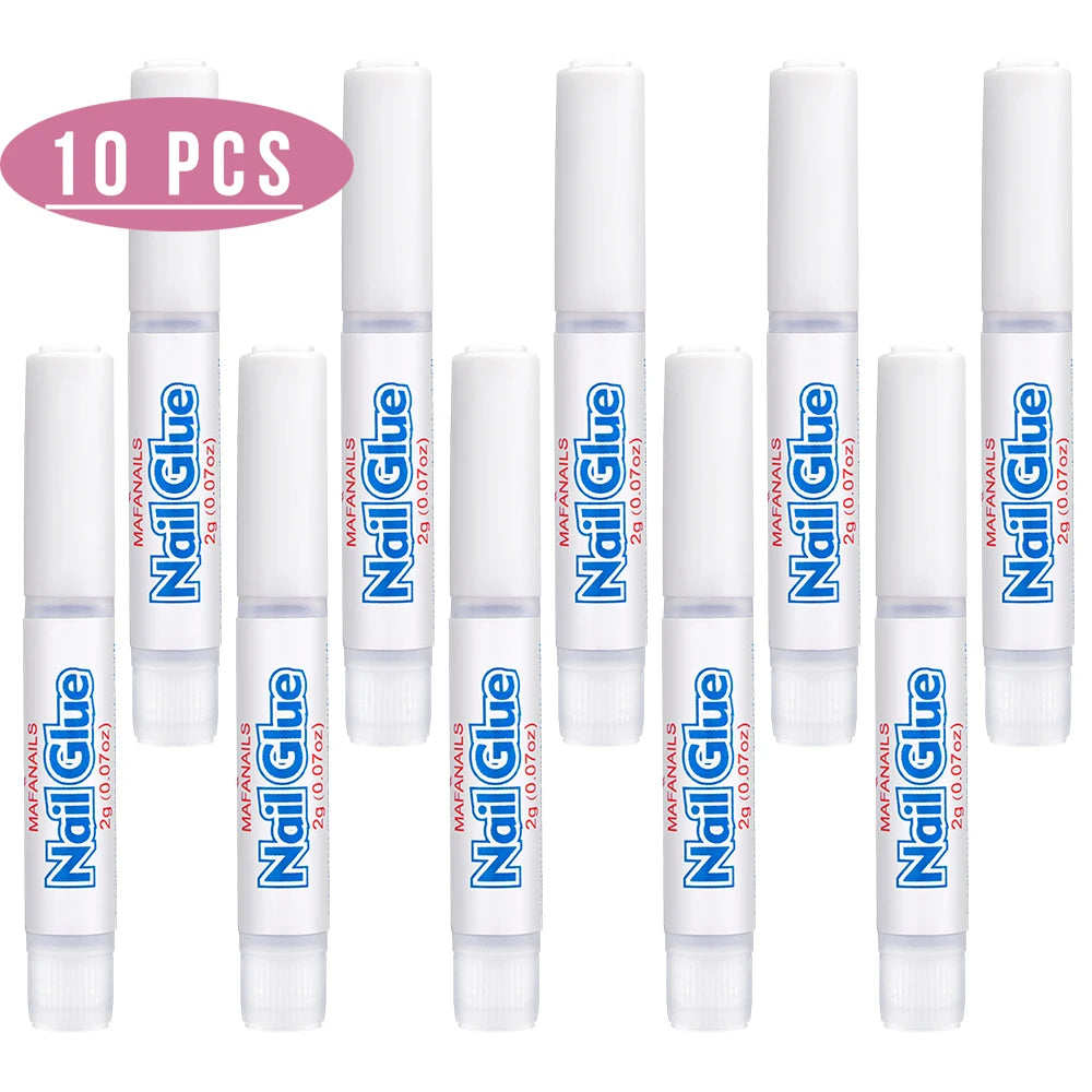 5Pcs Fast Drying Nail Art Glue Glitter UV Acrylic Rhinestones Press on Nails Strong Adhesive Nail Glue False Tips Manicure Tool Good Vibrations