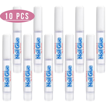 5Pcs Fast Drying Nail Art Glue Glitter UV Acrylic Rhinestones Press on Nails Strong Adhesive Nail Glue False Tips Manicure Tool Good Vibrations