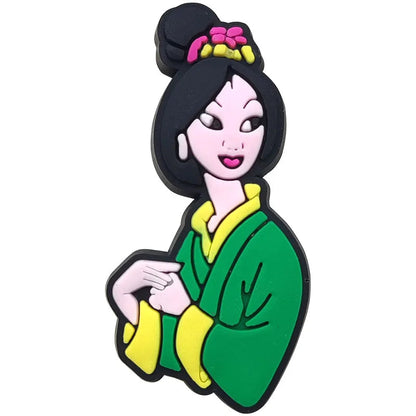 1-17pcs MINISO Hot Toys Princess Seri Series Shoe Charms For Croc Sandals, PVC Shoe Decorations Accessories Christmas Gif Good Vibrations