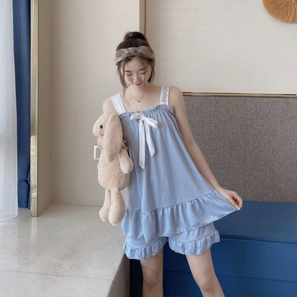 Two-piece Ladies Set Home Suit for Women Pjs Woman Set Pajamas for Lady Sleepwear Women's Summer Suit With Shorts Pajama Sets Good Vibrations