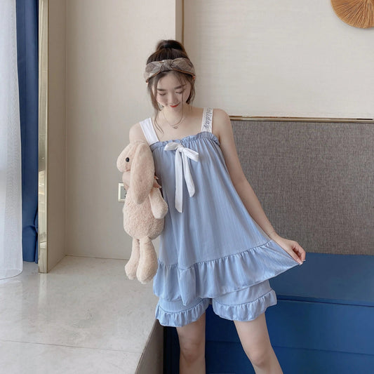 Two-piece Ladies Set Home Suit for Women Pjs Woman Set Pajamas for Lady Sleepwear Women's Summer Suit With Shorts Pajama Sets Good Vibrations