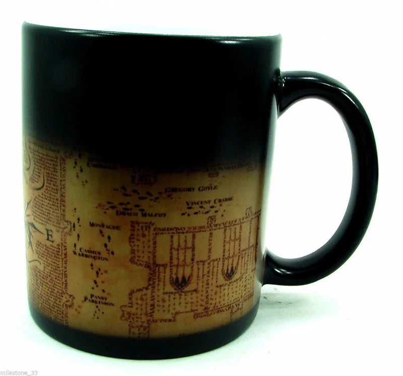 Creative Magic Mug,Color Changing Mug Marauders Map Mischief Managed Wine Tea Cup  Hot Drink Cup Creative Drinkware Gifts Good Vibrations