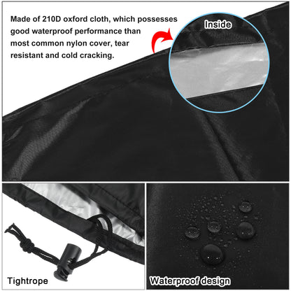 Uxcell Half Motor Engine Boat Cover 15-250HP 210D Oxford Cloth Waterproof Sun Dustproof Marine Engine Protector Cover Good Vibrations