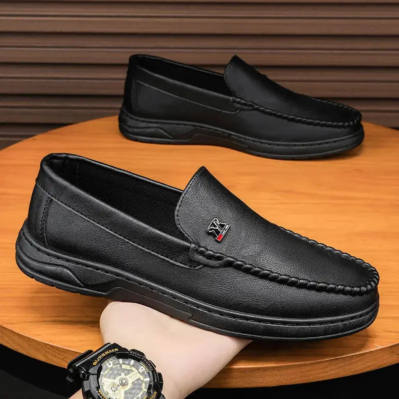 High Quality Breathable Formal Mens Dress Shoes Italian Mens Loafers Luxury Brand Leather Men Casual Shoes Slip-on Driving Shoes Good Vibrations