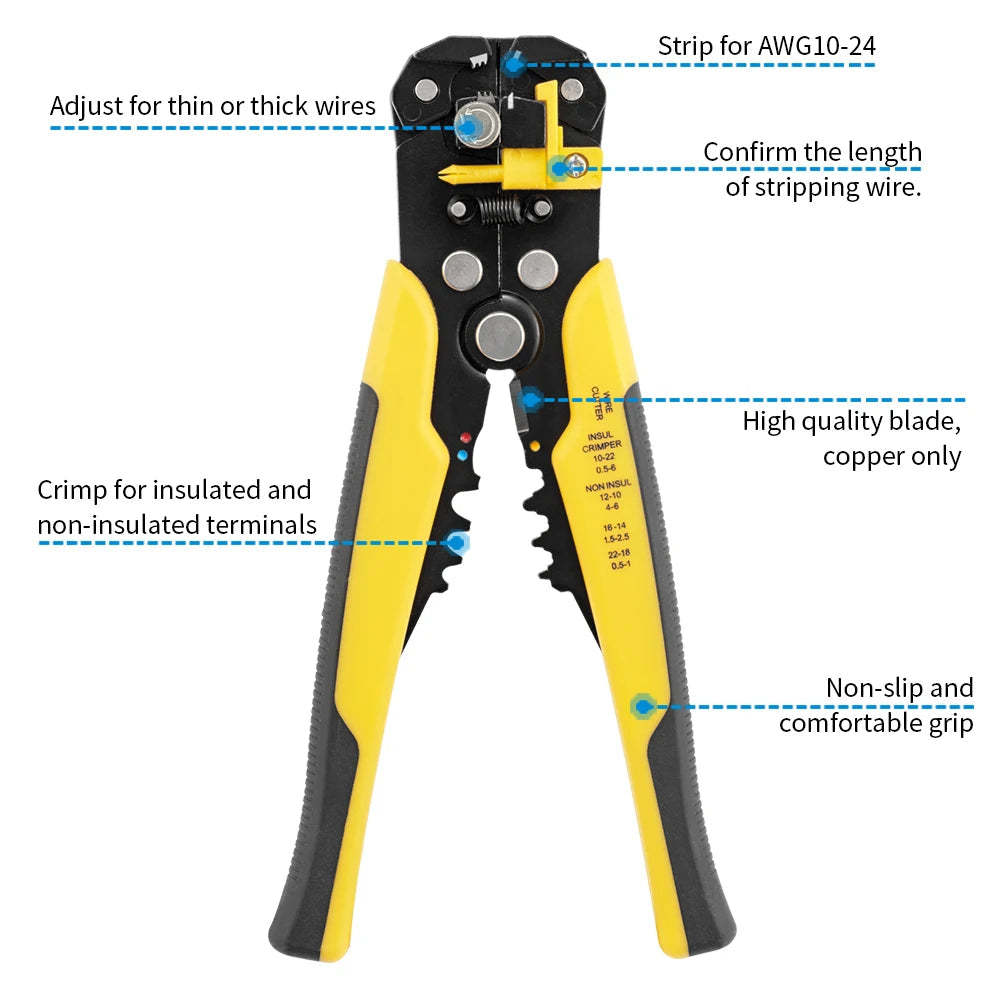 Wire Stripper Tools Multitool Pliers  Automatic 5 In1 Stripping Cutter Crimping Cable Wire Electrician Repair Tools Good Vibrations
