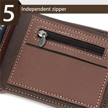 Fashion with Hasp Short Wallet PU Leather Multi Slot Coin Purse Large Capacity Money Bag Men Good Vibrations