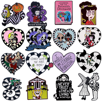 Halloween Accessories Horror Series Enamel Pin Men Women Lapel Pins for Backpack Iron Badges Brooch for Clothes Holiday Gifts Good Vibrations
