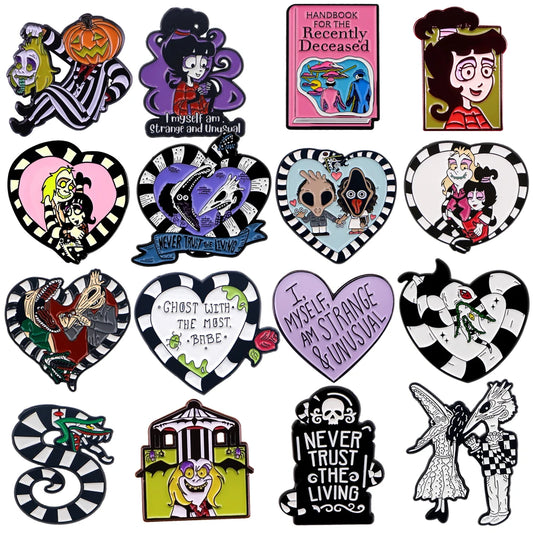 Halloween Accessories Horror Series Enamel Pin Men Women Lapel Pins for Backpack Iron Badges Brooch for Clothes Holiday Gifts Good Vibrations