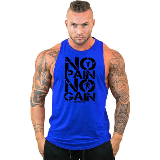 New fashion pure cotton sleeveless shirt vest men's fitness shirt men's undershirt bodybuilding exercise fitness vest fitness me Good Vibrations
