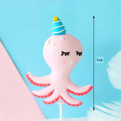 Mermaid Theme Cake Toppers Shell Starfish Fish Tail Children Girl Birthday Wedding Baby Shower Party Cake Decorations Supplies Good Vibrations