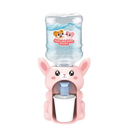 Kids Mini Dual Water Dispenser Toy Cute Water Juice Milk Drinking Fountain Simulation Kitchen Toys for Boys Girls Gift Good Vibrations