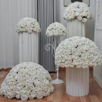 70/60/40/30CM White Rose Flower Ball Wedding Table Centerpieces Floral Ball Arrangement Event Party Banquet Props Window Display Good Vibrations