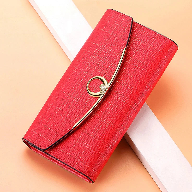 Luxury Designer Women's Long Leather Wallet High Quality Large Capacity Purses for Women Multifunctional Simple Elegant Handbag Good Vibrations