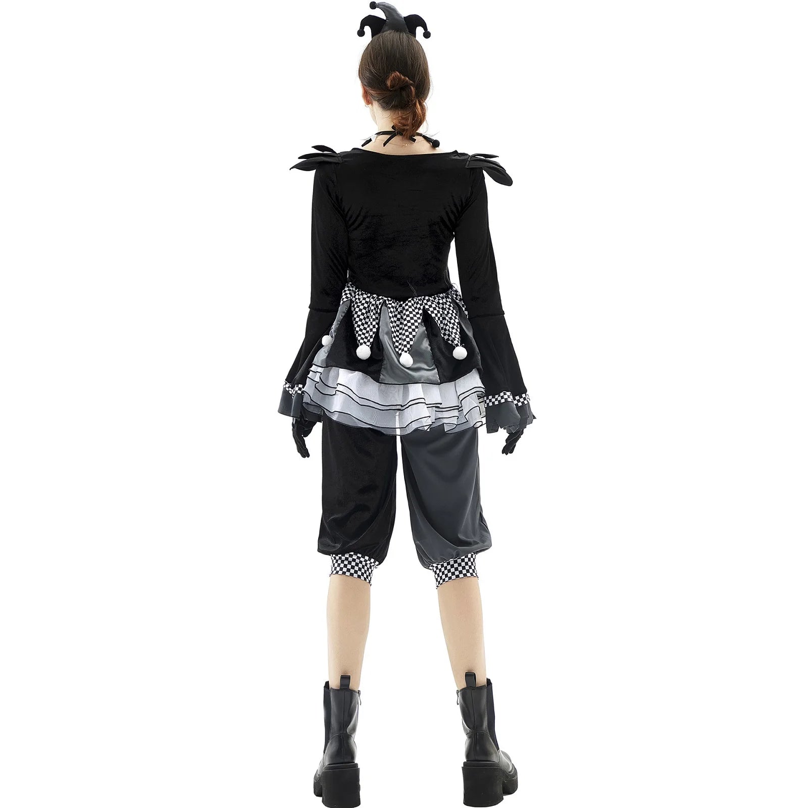 Halloween Women Horrifying Clown Monster Ghost Cosplay Costume Ugly Criminal Murderer Circus Clown Fancy Dress for Girls Good Vibrations