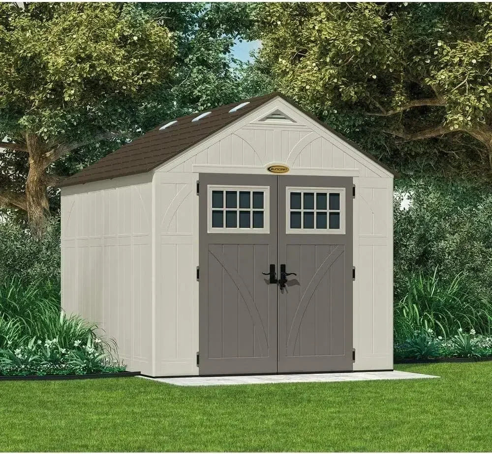 8' x 10' Heavy-Duty Resin Tremont Storage Shed, Sand Good Vibrations
