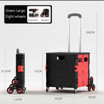 Home Supplies Trolley Shopping Storage Containers Folding Cart Plastic Shopping Cart Vehicle Mounted Storage Box Bag On Wheels Good Vibrations
