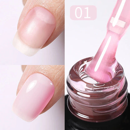 BORN PRETTY Milky Pink Rubber Base Gel Nail Polish Glitter 15ml Semi-Permanent Varnish Soak Off Self Leveling UV LED Gel Good Vibrations