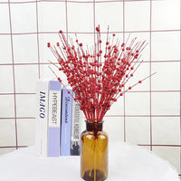 Christmas Tree Decoration, Fake Glitter Berry Leave, Dried Branch, Golden Powder, Flower Material, New Year Party, 1Pc, 12 Forks Good Vibrations