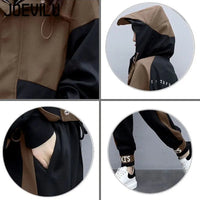 JOEVILU 2PCS Casual Tracksuit Loose Jacket Track Pants 2 Piece Sets Women's Outfits Spring/Autumn Korean Streetwear Leisure Suit Good Vibrations