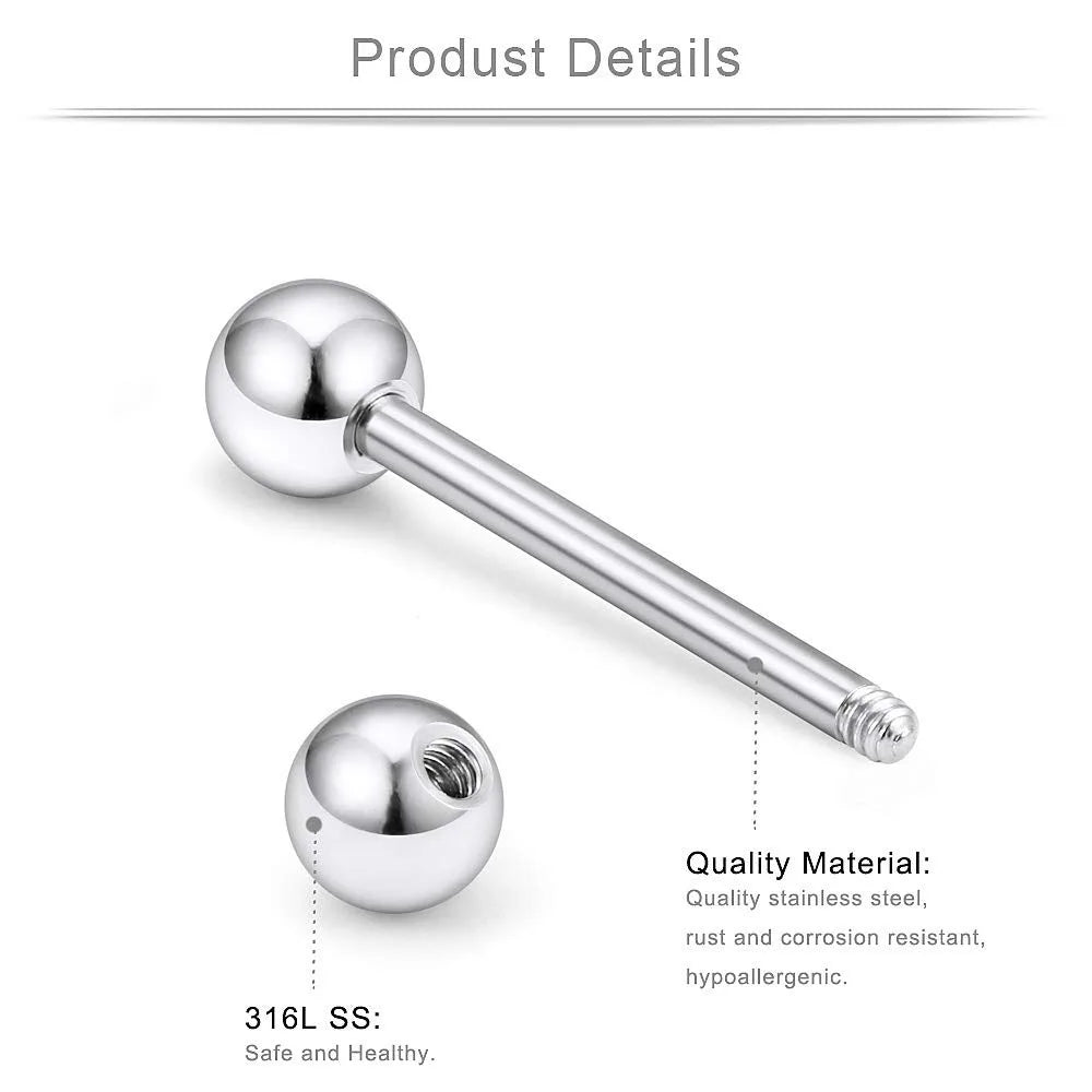 2 Pieces 14G 16mm Night Glow Flexible Acrylic Straight Tongue Ring pacifier Ring Fixed Perforated For Woman and Man Good Vibrations