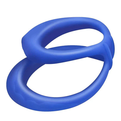 Semen Lock Ring Male Masturbator, blue silicone design, for enhanced male performance.