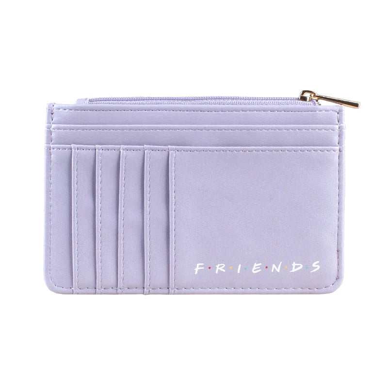 Slim & Stylish Women's Light Purple PU Coin Purse with Golden-Tone Accent - Ultra-Thin Wallet Good Vibrations