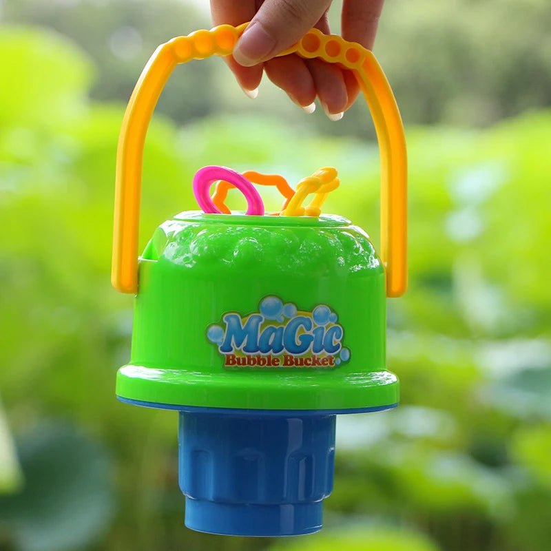 New Children Kids Boy Girl Blowing Bubble Toys Summer Anti-spill Bubble Bucket Outdoor Fun Toys Does Not Contain Water Good Vibrations