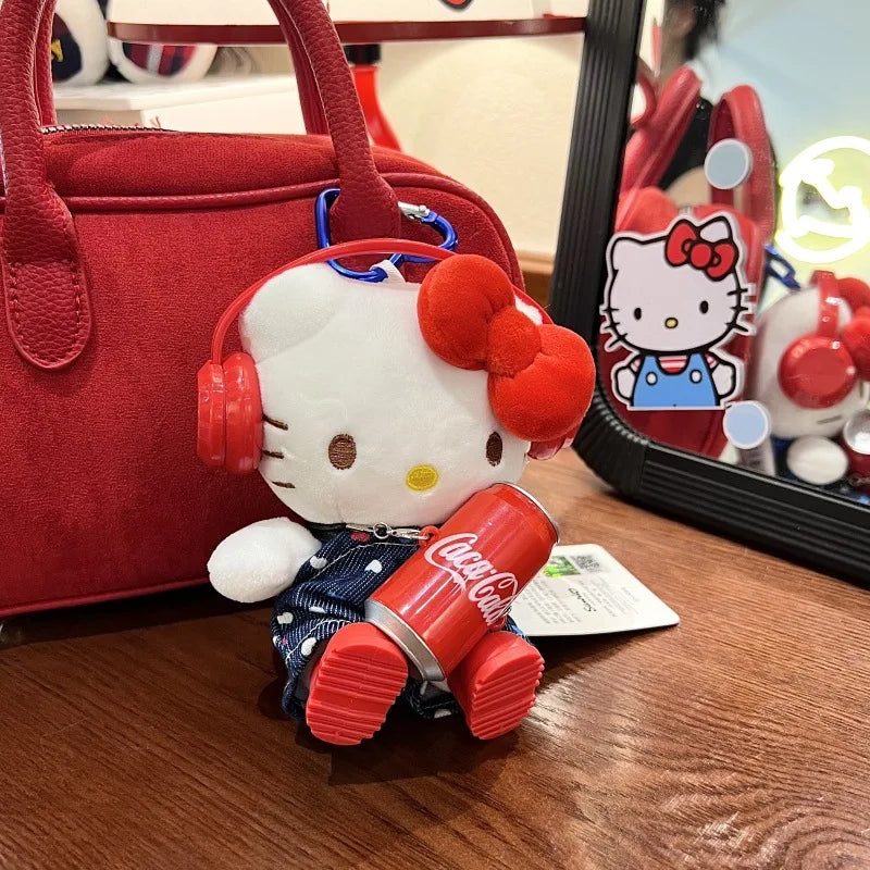 Hellokitty Doll Keychain Pack Packaging Decoration Hellokitty Hold Red Can Pendant Cute Gift Accessories Toys Good Vibrations