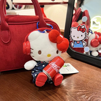 Hellokitty Doll Keychain Pack Packaging Decoration Hellokitty Hold Red Can Pendant Cute Gift Accessories Toys Good Vibrations