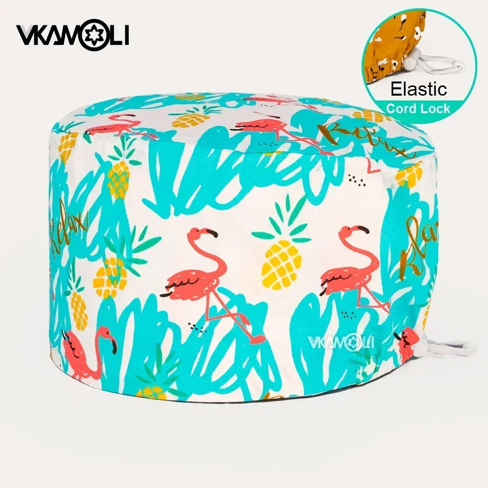 Surgical hats with various prints of hats for doctors and nurses scrub hat Good Vibrations