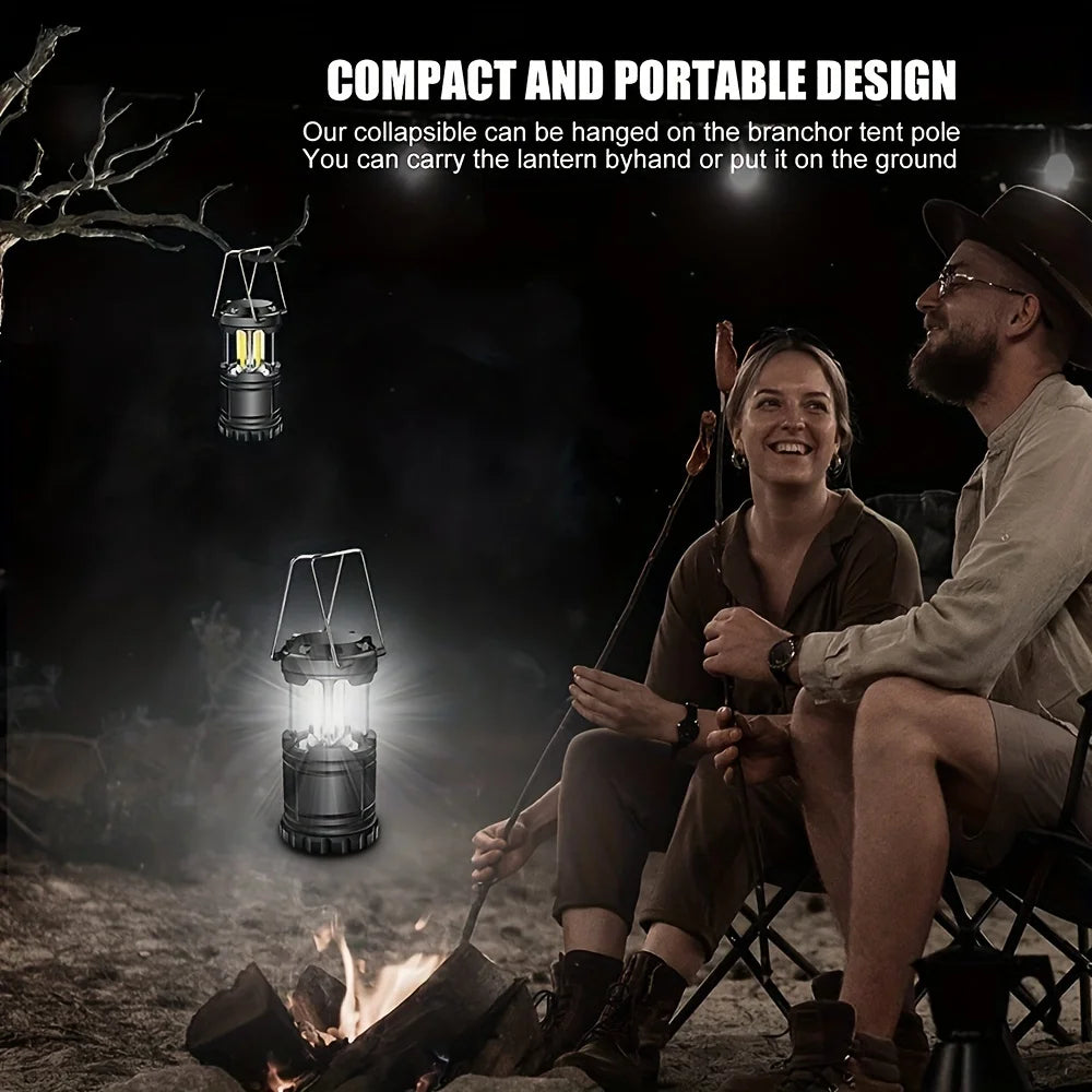 Camp Lamp, Outdoor Tent Light, Portable Lantern, Multifunctional Emergency Light, Battery Powered (Batteries Not Included) Good Vibrations