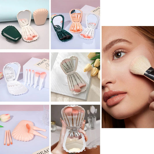 5PCS Makeup Brush Makeup Set Foundation Make-Up Brush Eye Shadow Brush Makeup Brush Set Travel Portable With Mirror Beauty Tool Good Vibrations