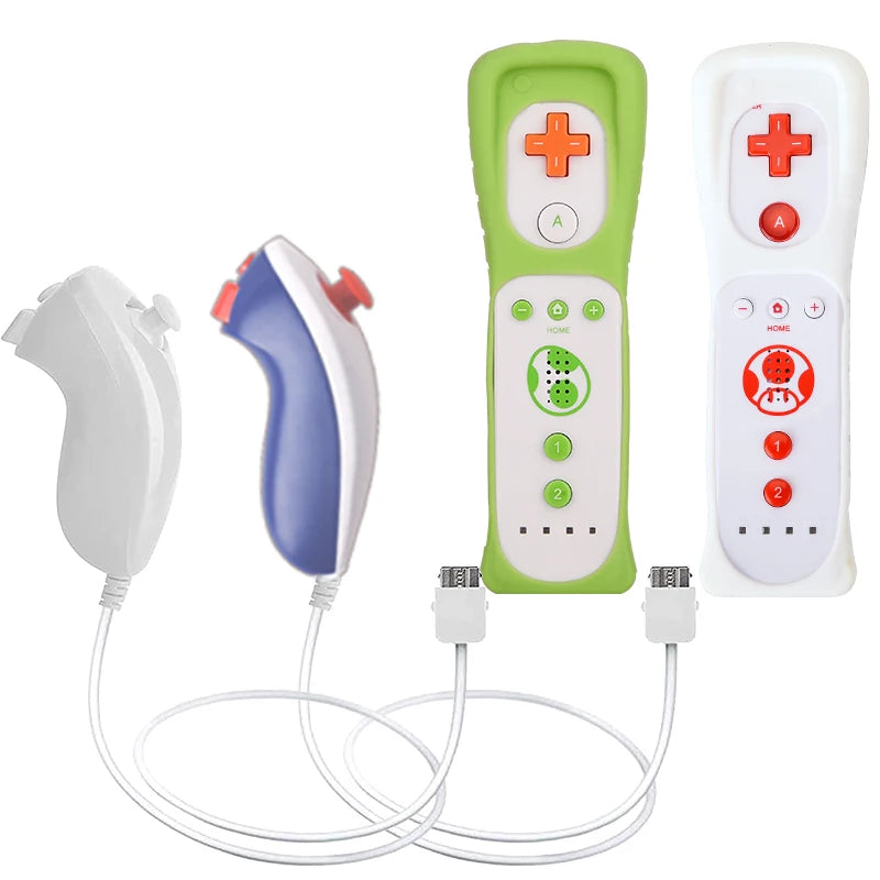 1 Set/2 Set Remote Controller with Nunchuck Controller for Wii Games Control for Wii Console Wireless Gamepad with Motion Plus Good Vibrations