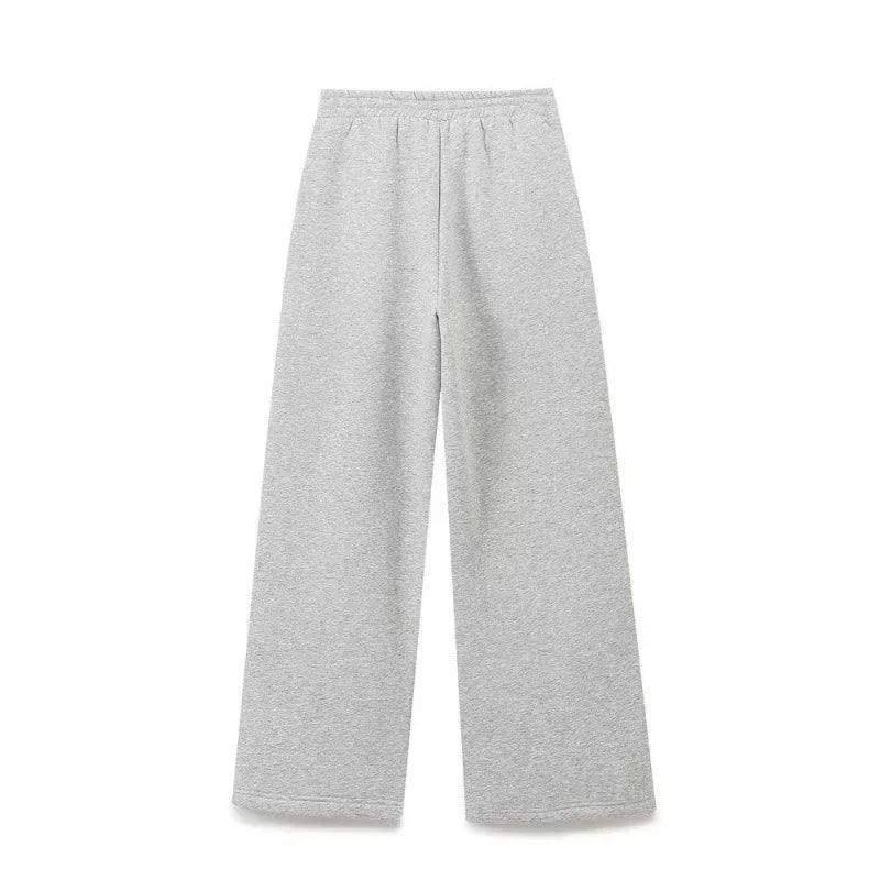 Women's Set Two Pieces Elegant Casual Women's Set Autumn Outfits Sweat Suit Sets Basics Grey Letter Hoodies Sets Good Vibrations