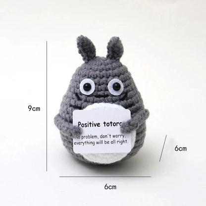 Positive Energy Pocket Hug Crochet Doll, Mini Handmade Knitted Plush Potato Turtle Vegetable Duck Funny Support Gift with Card Good Vibrations