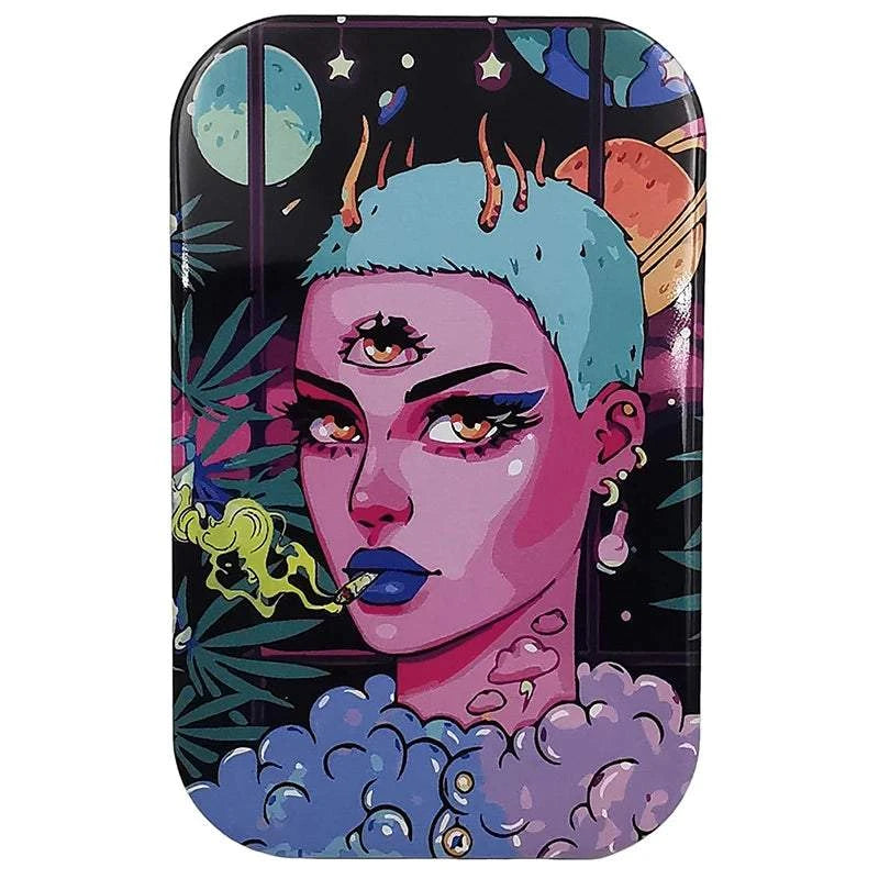 Tinplate Cigarette Case Tobacco Storage Box Flip Cap Humidor Rolling Paper Box Jewelry Candy Coin Key Fishing Organizer Sealed Good Vibrations Adult Super Store