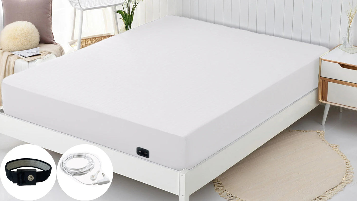 Earthing Fitted Bed Sheets Conductive Silver Fiber Grounded Bedsheet Anti-ESD Radiation Proof Release Electrostatic Good Vibrations