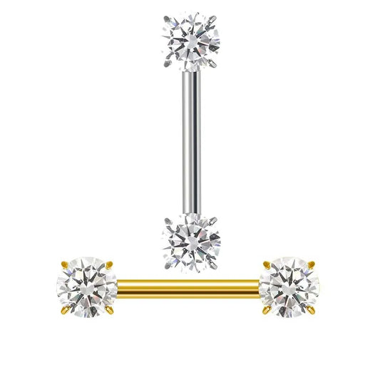 ASTM F136 Titanium PIERC Barbell Ring Nipple Ring Barbell CZ 16/14/12mm Ear Bar Piercing Bar Barbells Nipple Piercing Jewelry Good Vibrations