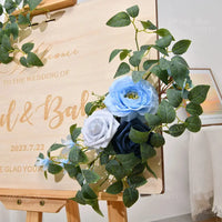 2pcs Wedding Arch Flowers Artificial Flowers Floral Garland for Bridal Shower Ceremony Welcome Sign Backdrop Stand Decorations Good Vibrations