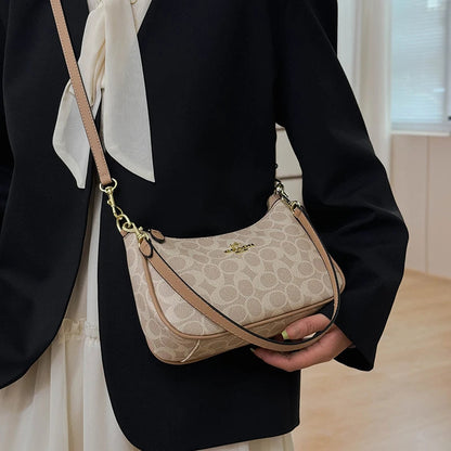 Popular Classic Elegant Leather Shoulder Bag For Ladies - Women's Designer Handbag Crossbody Bag Good Vibrations