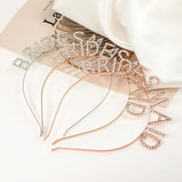 Bridesmaid Hair Accessories Rhinestone Headband Maid Of Honour Crystal Hairbands Team Bride Wedding Shower Party Jewelry Good Vibrations
