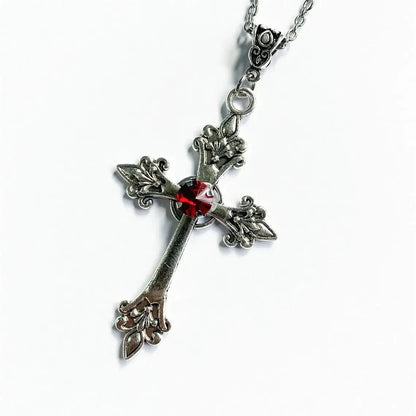 Cross pendant necklace Gothic style zircon inlaid pendant Good Vibrations