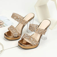 Women's High Heel Sandals 2025 Summer New Thick Heel Waterproof Table With Sexy Party Cool Slippers Good Vibrations