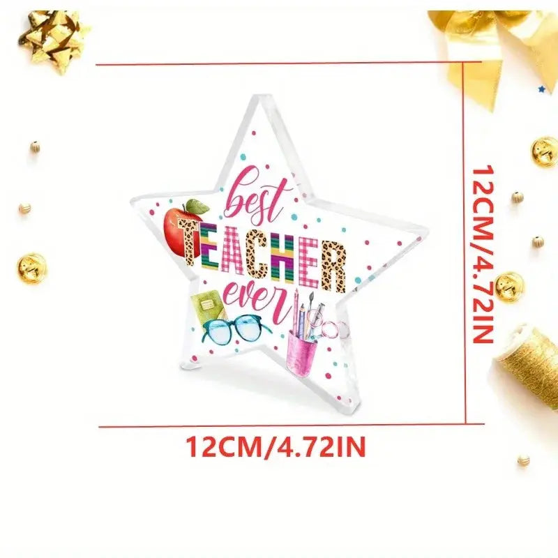 Teacher Gifts (Women/Men): "Best Teacher" Acrylic Keepsake—Birthday/Christmas/Teacher’s Day/Graduation Good Vibrations