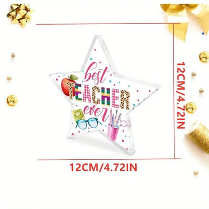 Teacher Gifts (Women/Men): "Best Teacher" Acrylic Keepsake—Birthday/Christmas/Teacher’s Day/Graduation Good Vibrations