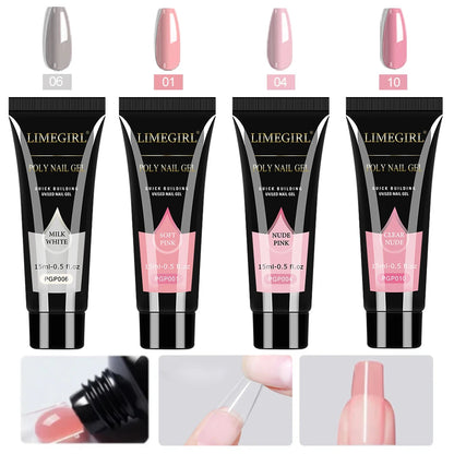 LIMEGIRL Gel Nail Polish Kit UV Soak Gel Base Coat Polishing Tool with LED Light and Nail Drill Semi-Permanent Gel Varnish Kit Good Vibrations
