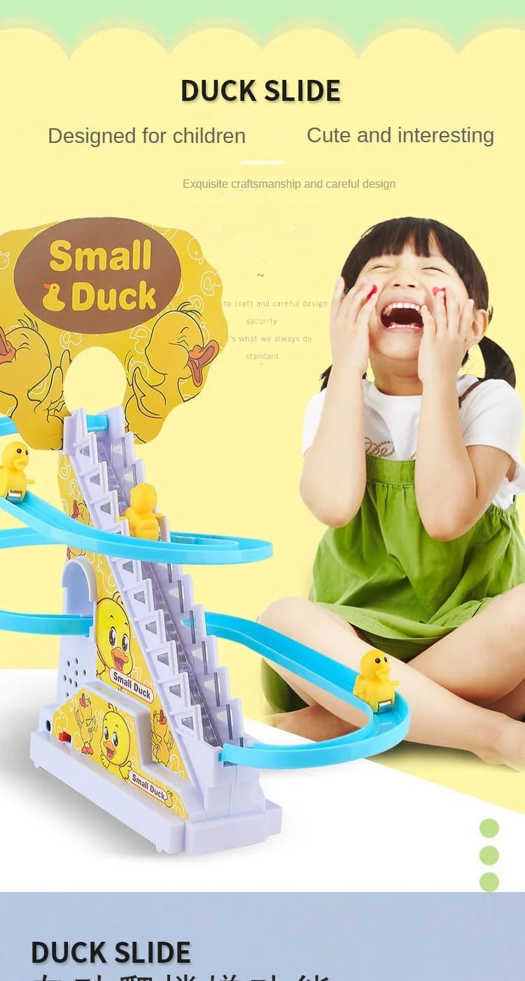 Children's ducklings climb stairs, cute ducks climb stairs, baby electric singing toys, duck slides Good Vibrations