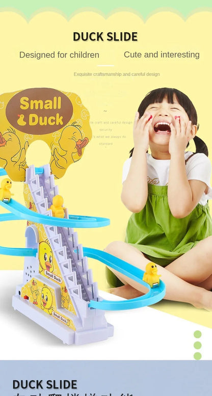 Children's ducklings climb stairs, cute ducks climb stairs, baby electric singing toys, duck slides Good Vibrations