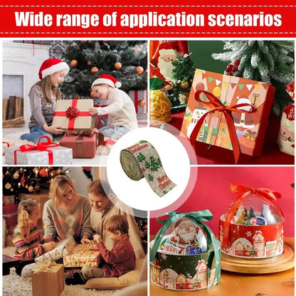 Christmas Ribbon Holiday Wreath Tie Decorative Bow Accessories Wired Edge Ribbon  Holiday Packaging Streamer  ﻿ Good Vibrations